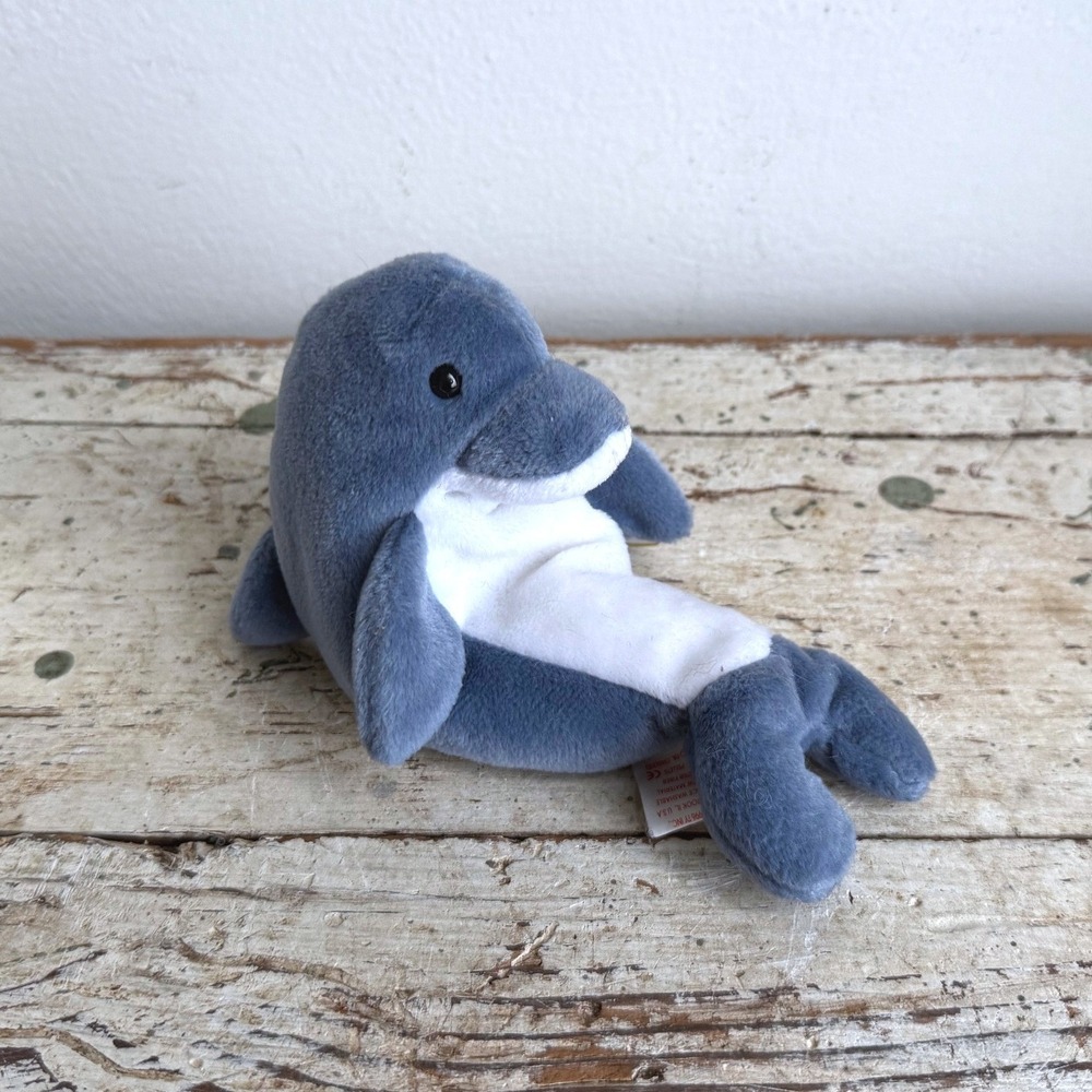 Ty Beanie Baby Echo Dolphin Blue Grey 1996 Plush Toy Style 4180 NWT